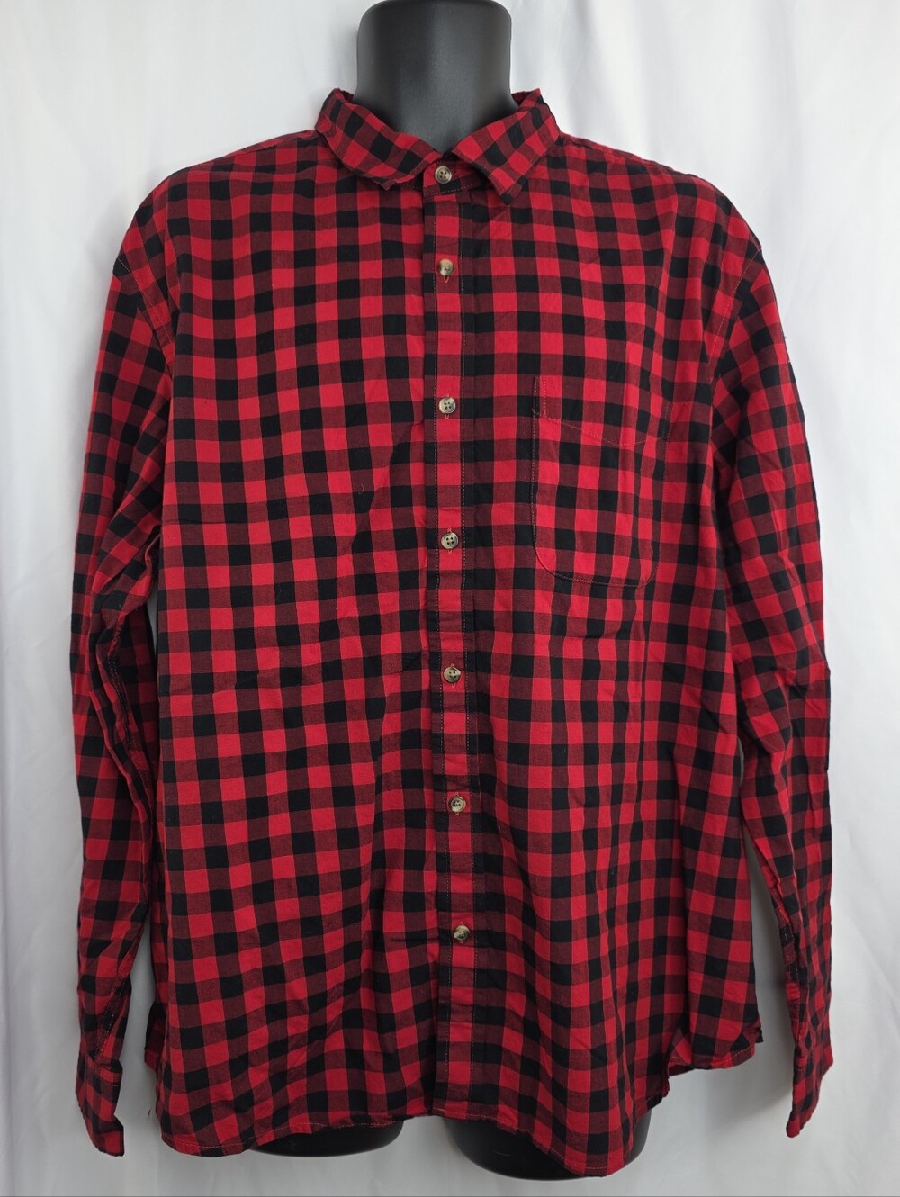 Old Navy Men's Red Black Plaid Button Down Everyday Shirt Size XXL CV-3755